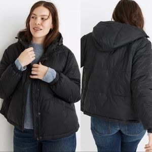 Madewell black chevron packable puffer 2x